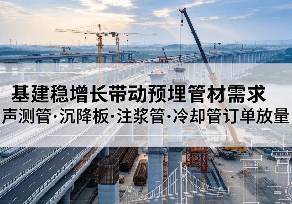 铁门关基建稳增长带动预埋监测管材需求，声测管、沉降板、注浆管订单持续放量